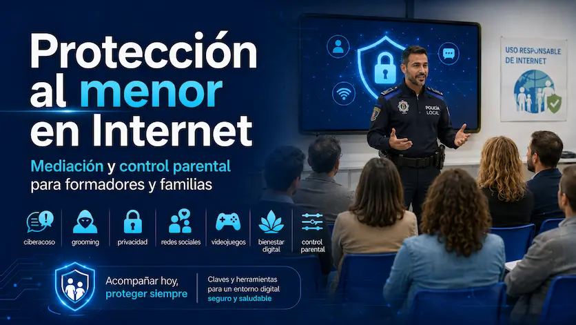 Portada del curso Protección al menor en Internet: mediación y control parental para formadores y familias