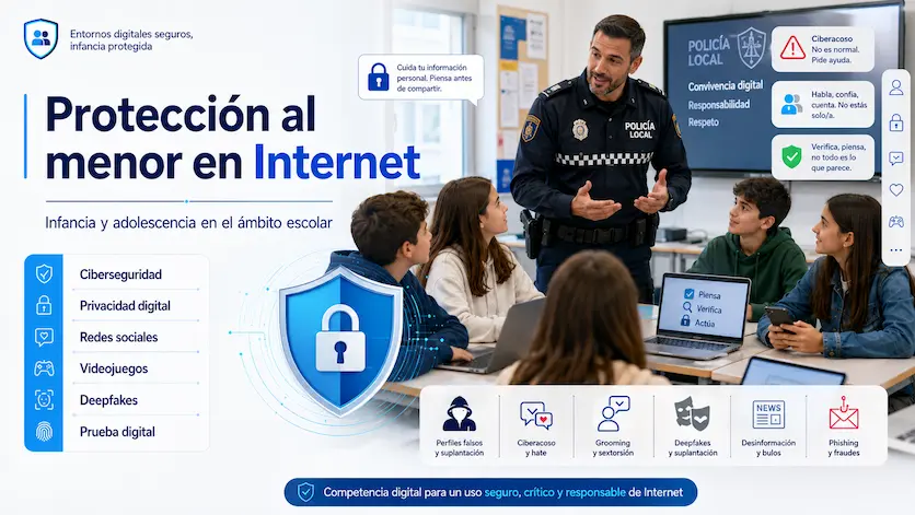 Portada del curso Protección al menor en Internet: infancia y adolescencia en el ámbito escolar