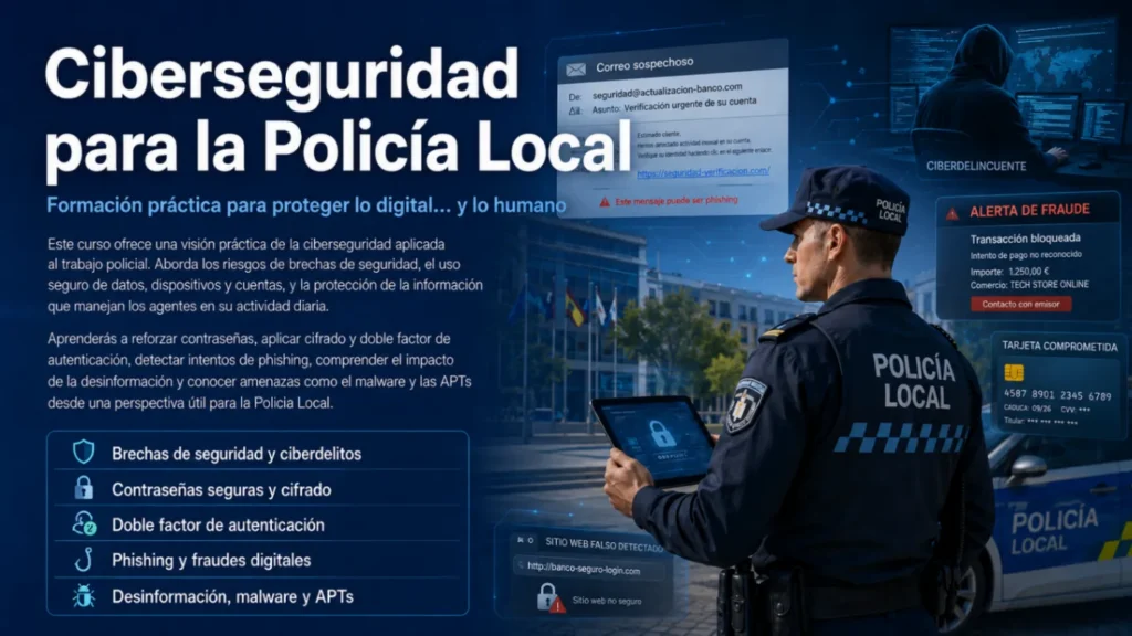 Portada del curso Ciberseguridad para la Policía Local