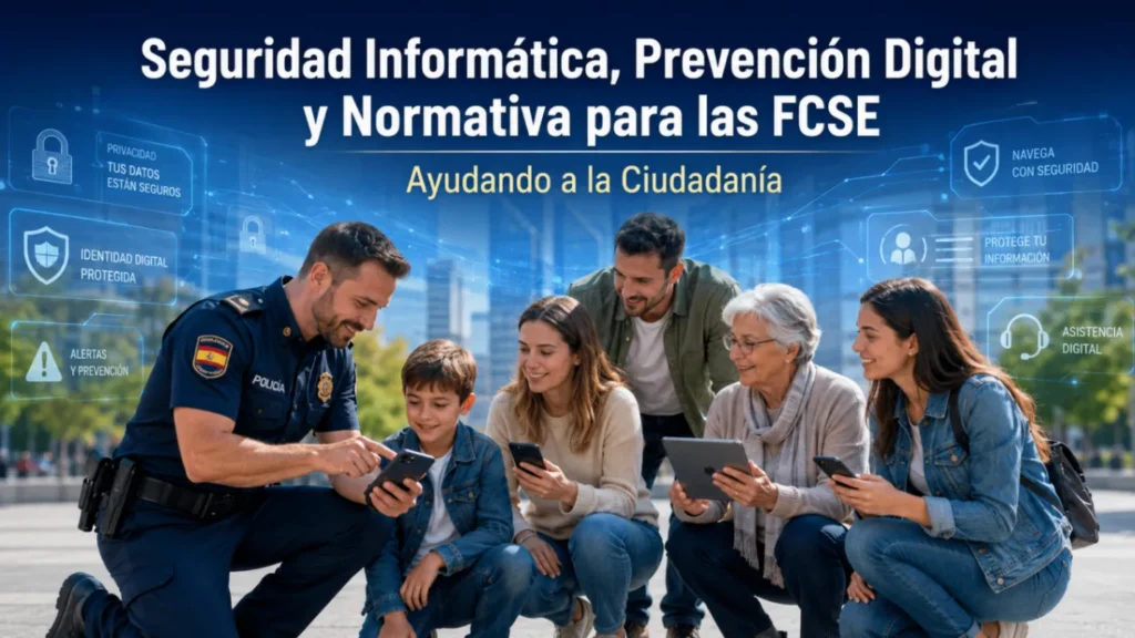 Portada del curso Seguridad Informática, Prevención Digital y Normativa para las FCSE: Ayudando a la Ciudadanía