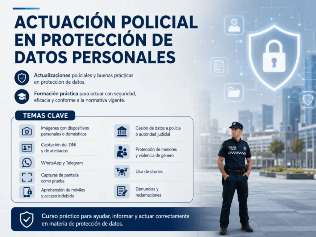 Portada del curso Actuación Policial en Protección de Datos Personales