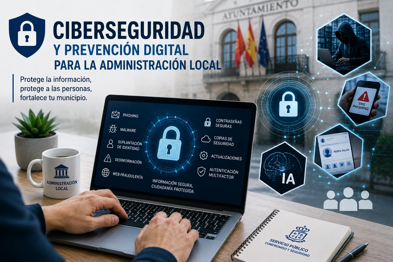Portada del curso Ciberseguridad y Prevención Digital para la Administración Local